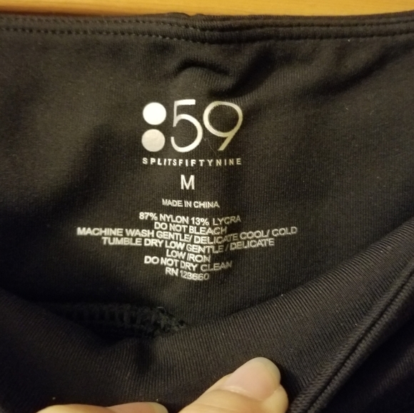 Black Leggings Mid Rise Splits59 Medium - Picture 2 of 5